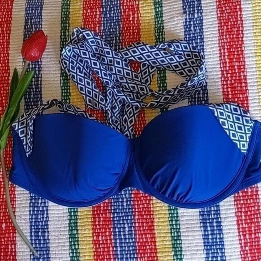 Land's‎ End womens blue bikini top